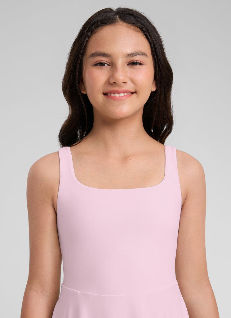 CRZ YOGA Women's Cloudweight Casual Double Lined Pocket Midi Dress Strawberry Pink