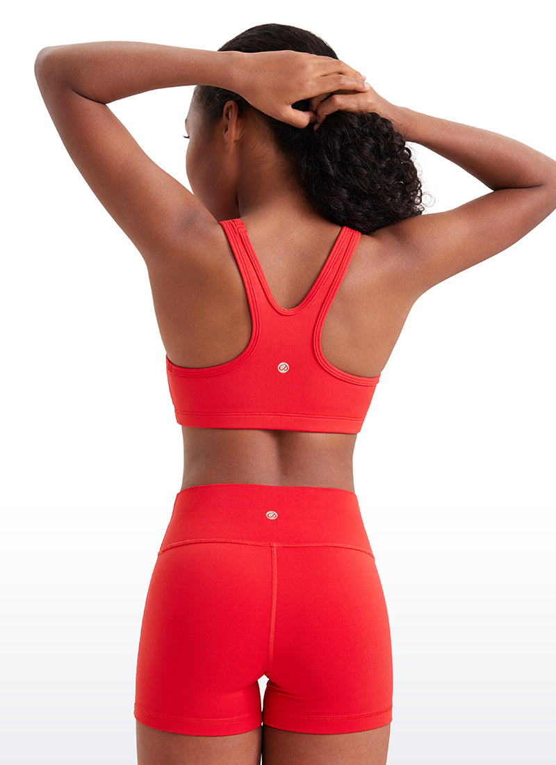 CRZ YOGA  Girl’s Butterluxe Scoop Neck Racerback Yoga Bra Deep Red