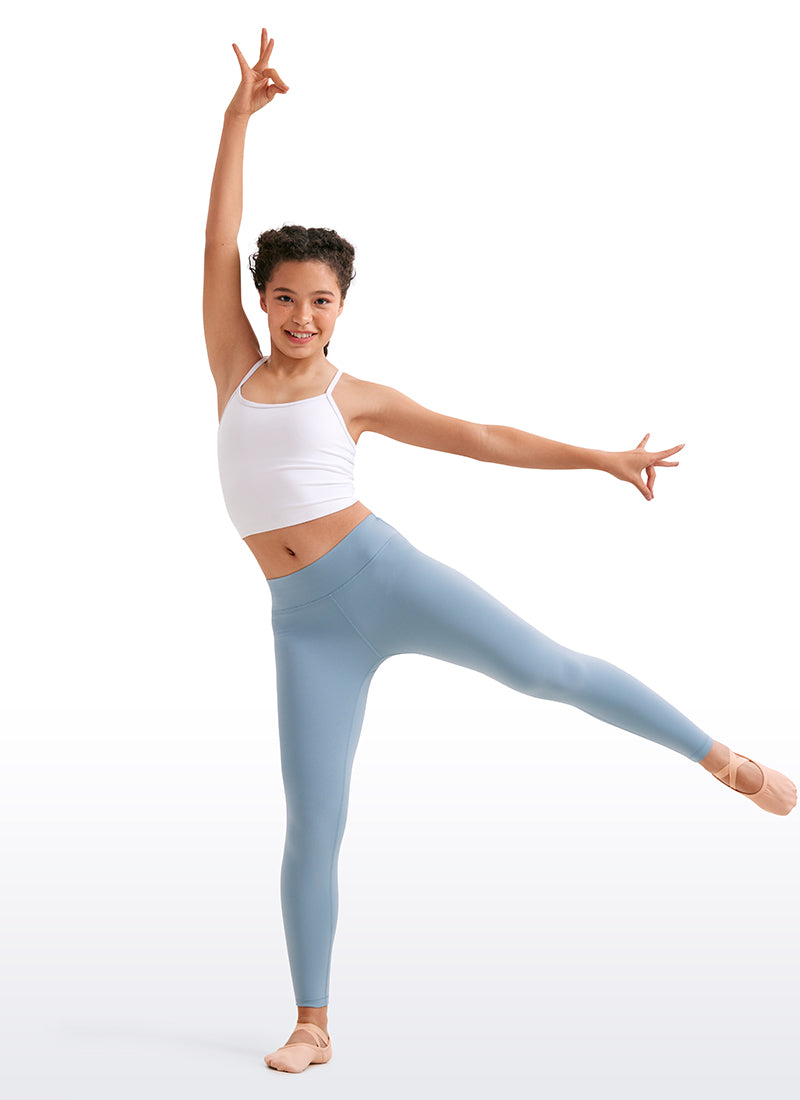 CRZ YOGA Girl's Active Sports Double Lined Y-Back Bra Teens Tank Tops White