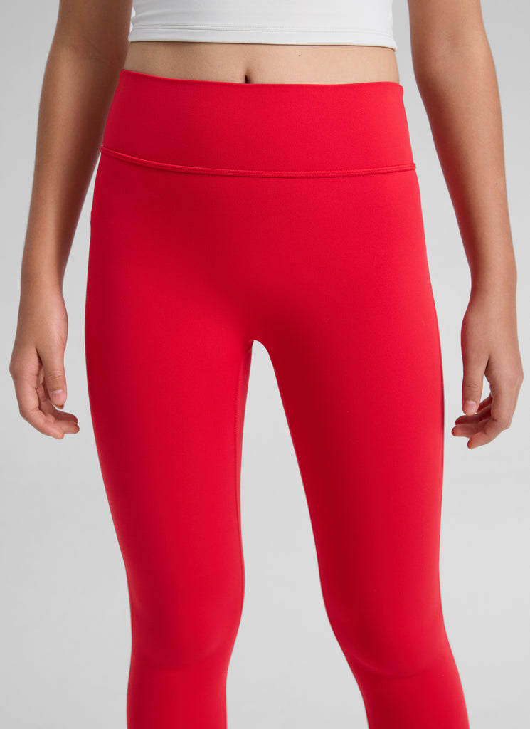 CRZ YOGA Girl's Butterlift Yoga Casual High Rise No Front Seam Legging Aurora Red