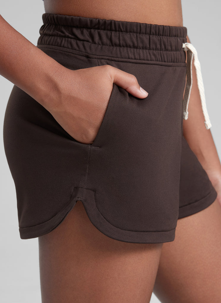 CRZ YOGA Girls Dolphin with Drawstring Pockets Sweat Shorts Strawberry Pink