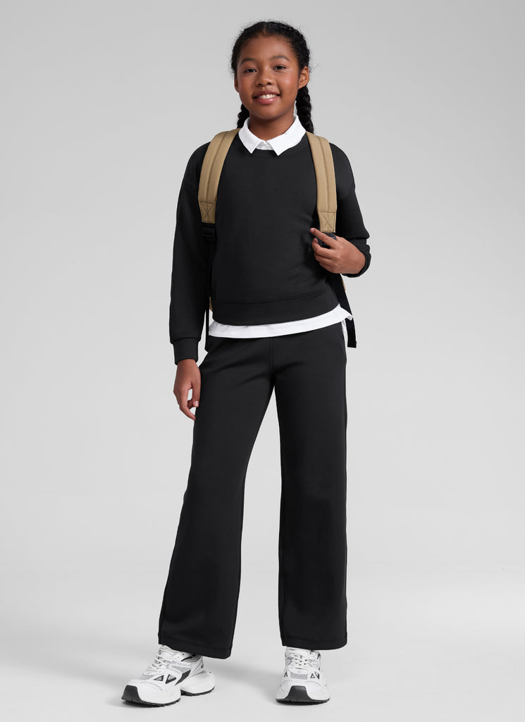 CRZ YOGA Girl's SoftAura Casual Relaxed Fit Workout Sweatshirt Sparkle Blue