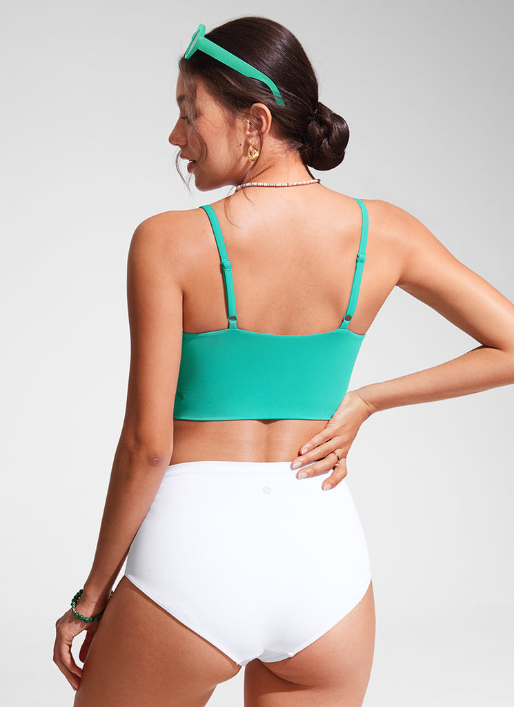 CRZ YOGA Women's Swimwear Tops Sunshine Bikini Top Adjustable Strap Dark Olive