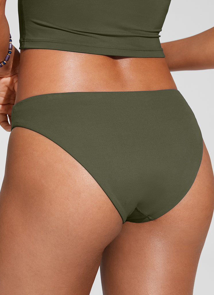 CRZ YOGA Women's Swimwear Bottoms Sunshine Bikini Bottoms Low Rise Dark Olive