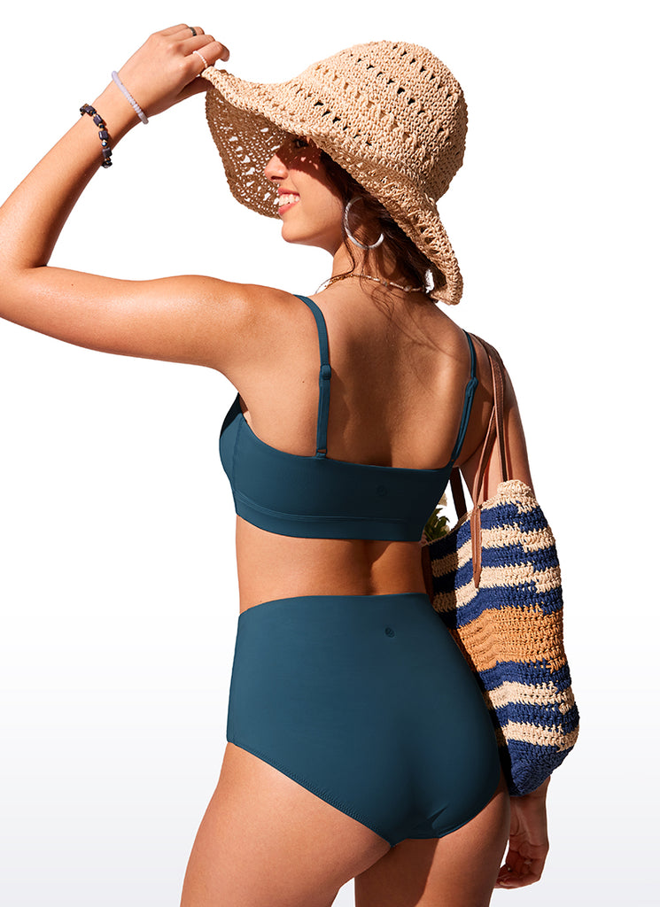 CRZ YOGA Women's Swimwear Tops Bikini Top Adjustable Strap Padded White