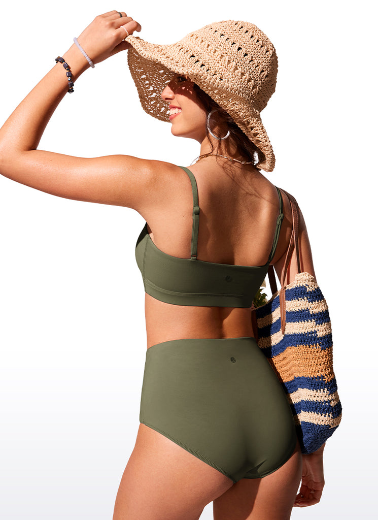 CRZ YOGA Women's Swimwear Tops Bikini Top Adjustable Strap Padded Insignia Blue