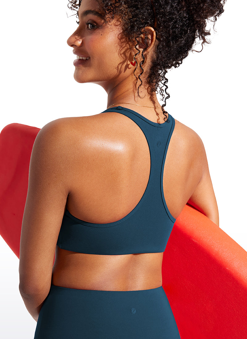 CRZ YOGA Women's Swimwear U Neck Bikini Tops Racerback Insignia Blue