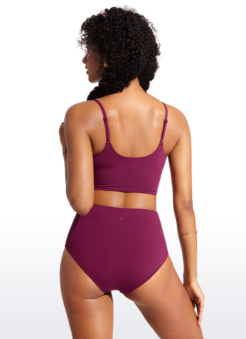 CRZ YOGA Women's Swimwear Tops Sunshine Deep V Strappy Bikini Top Fuchsia