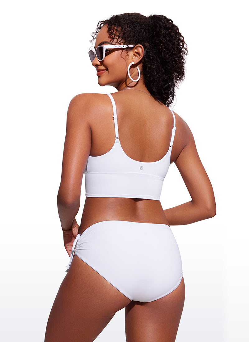 CRZ YOGA Women's Swimwear Tops Sunshine Deep V Strappy Bikini Top White