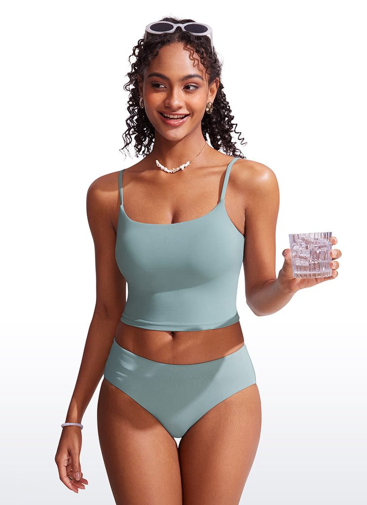 CRZ YOGA Women's Swimwear Bottoms Sunshine Bikini Bottoms Mid Rise White