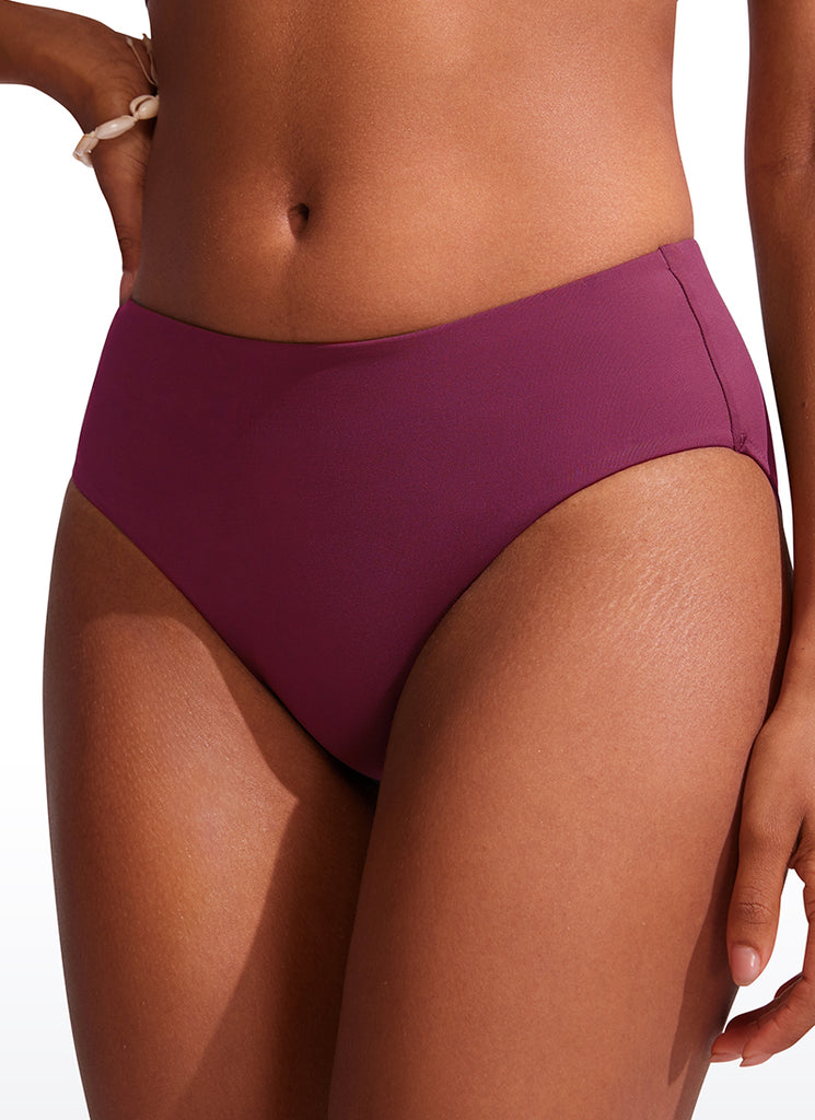 CRZ YOGA Women's Swimwear Bottoms Sunshine Bikini Bottoms Mid Rise Fuchsia