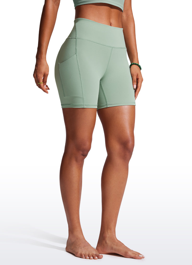 CRZ YOGA Women's Swim Board Shorts High Waisted Bathing Bottoms Green Palm Court