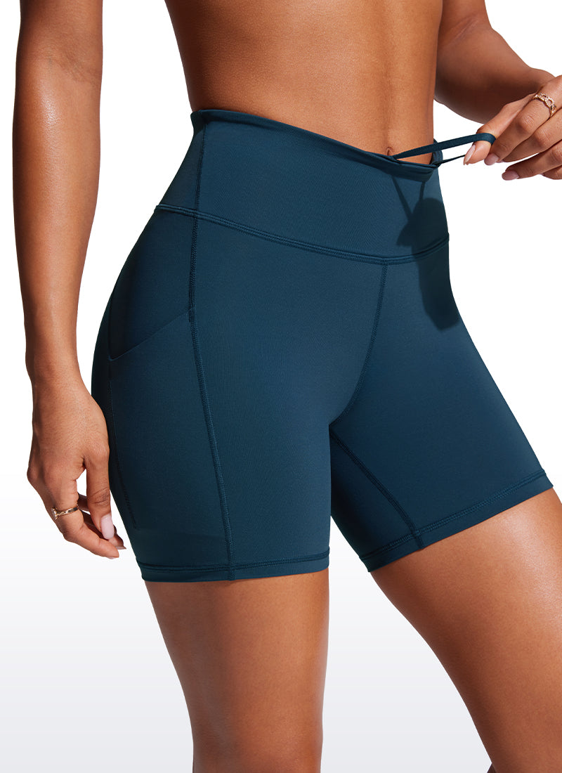 CRZ YOGA Women's Swim Board Shorts High Waisted Bathing Bottoms Insignia Blue