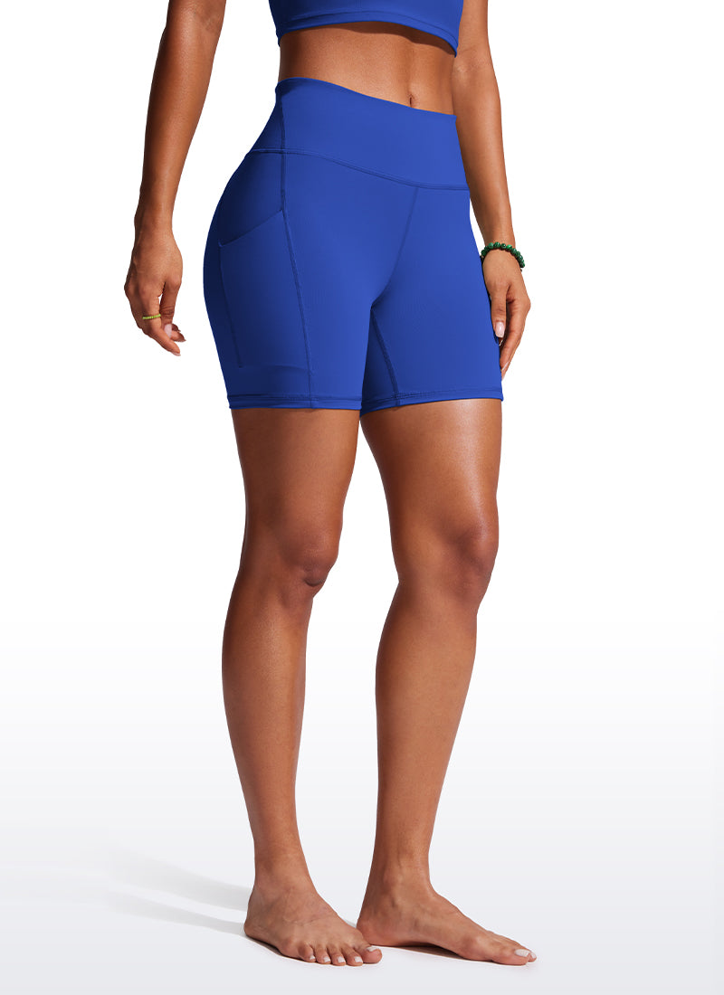 CRZ YOGA Women's Swim Board Shorts High Waisted Bathing Bottoms Waves Blue