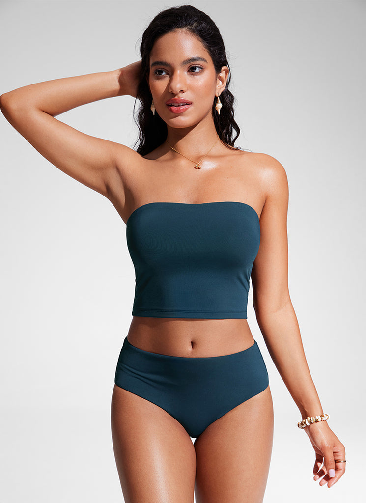 CRZ YOGA Womens Bandeau Bikini Tops Strapless Swimsuit Vita Pink