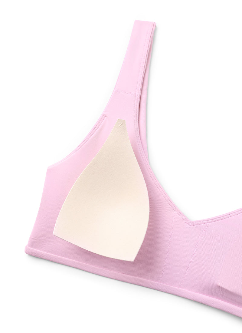 CRZ YOGA V Neck Bikini Padded Tops Swimsuit Vita Pink