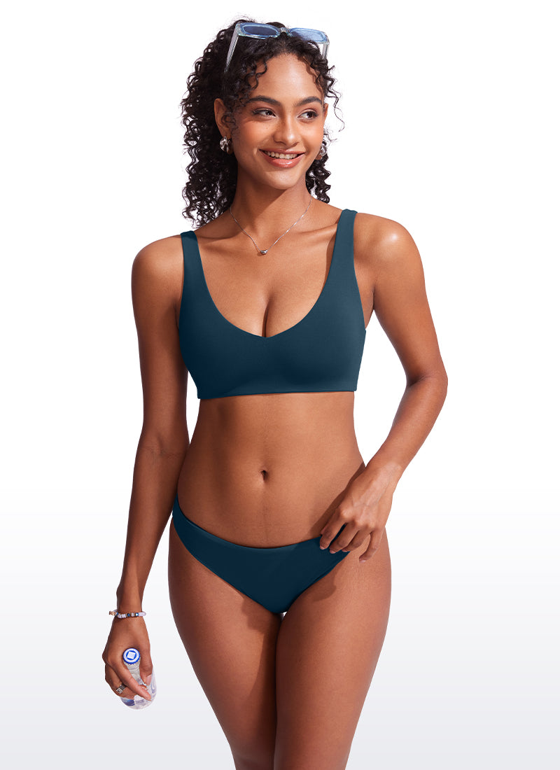 CRZ YOGA V Neck Bikini Padded Tops Swimsuit Insignia Blue