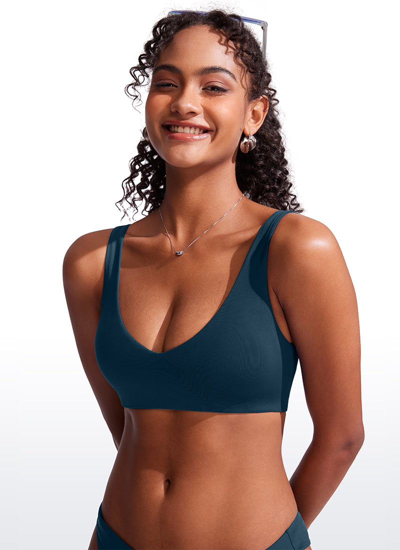 CRZ YOGA V Neck Bikini Padded Tops Swimsuit Insignia Blue