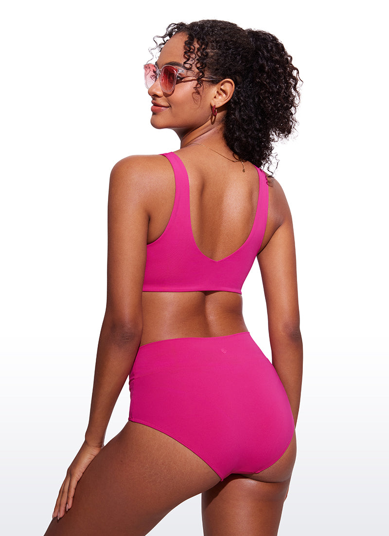 CRZ YOGA V Neck Bikini Padded Tops Swimsuit Granita Pink