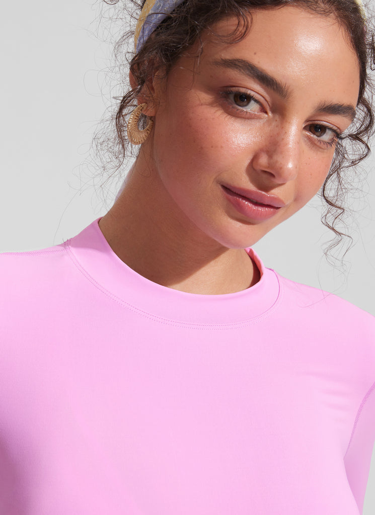 CRZ YOGA Women's Swimwear UPF 50+ Rash Guard Long Sleeve Madagascar Blue