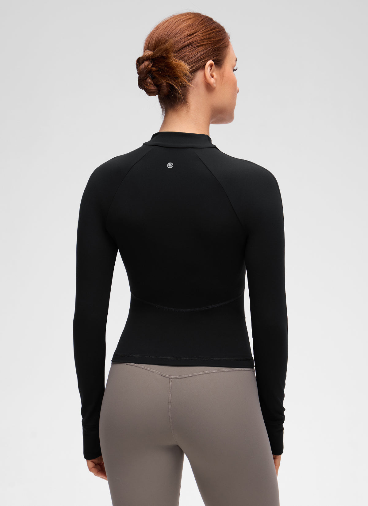 CRZ YOGA Women's Butterluxe Casual V Neck Waist Length Pocket Jacket Black @model_info:Anja