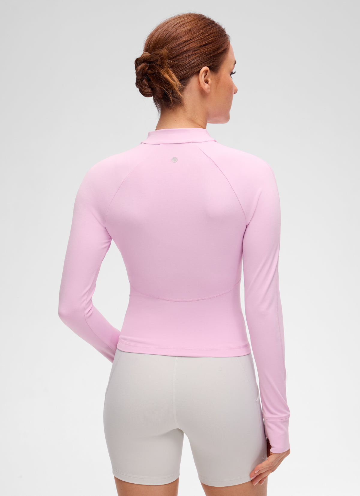 CRZ YOGA Women's Butterluxe Casual V Neck Waist Length Pocket Jacket Vita Pink @model_info:Anja