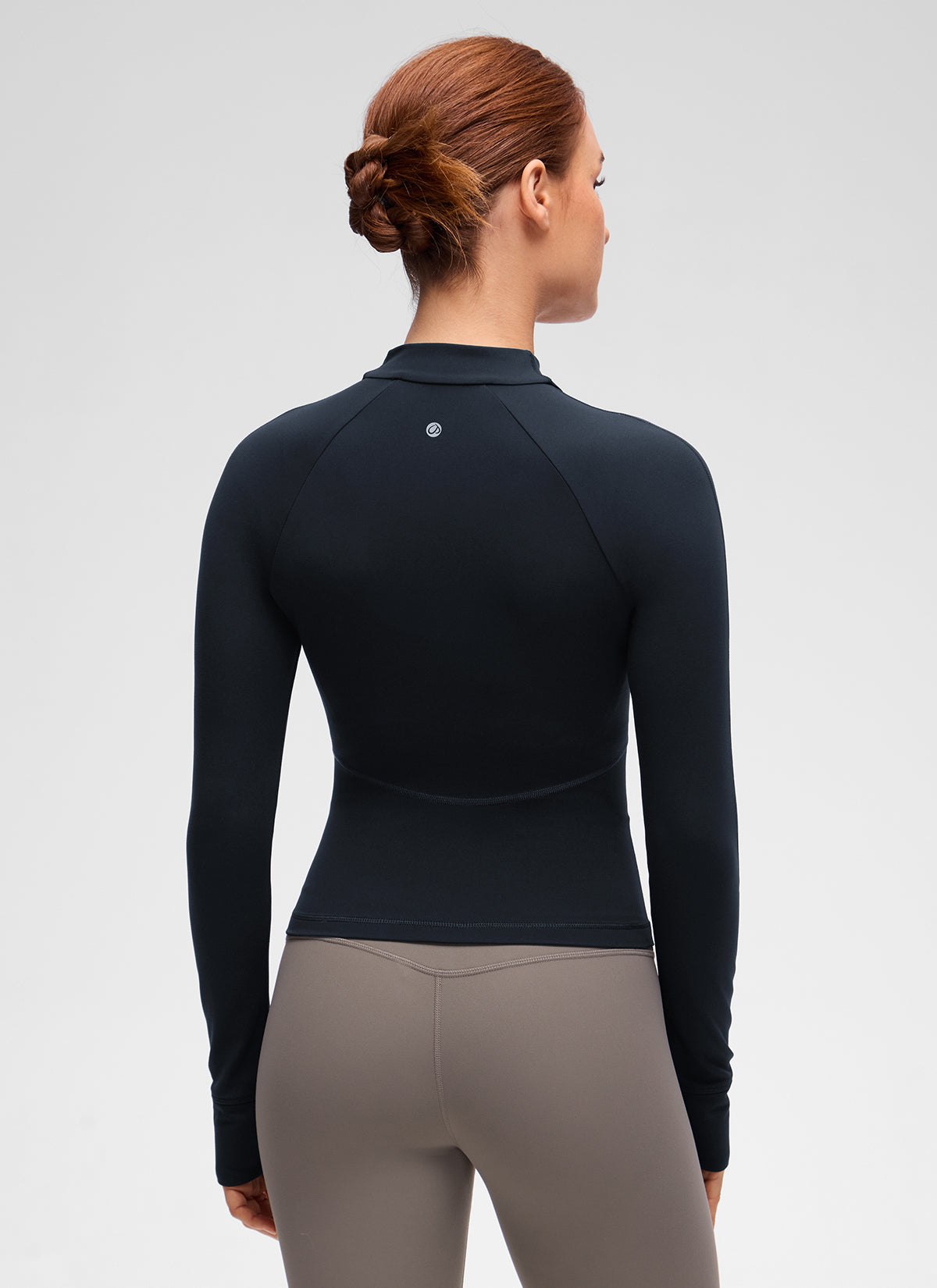 CRZ YOGA Women's Butterluxe Casual V Neck Waist Length Pocket Jacket True Navy @model_info:Anja