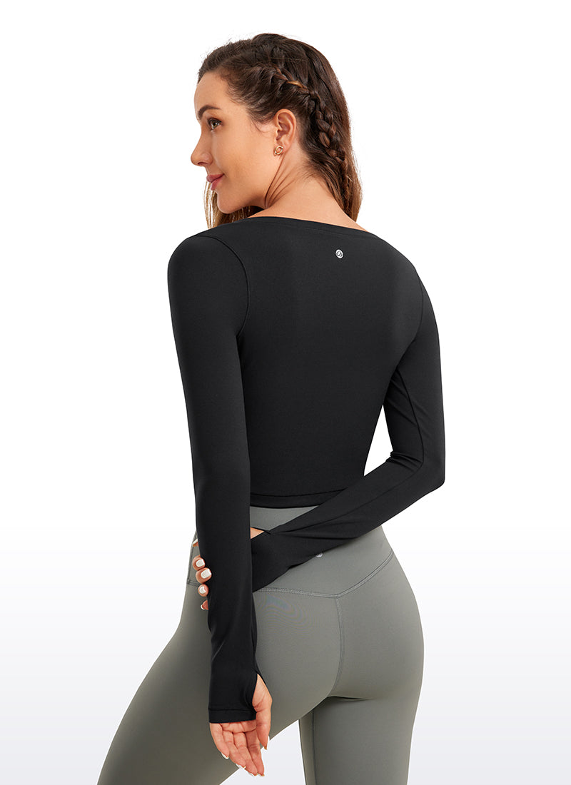 CRZ YOGA Leggings de yoga de manga larga Butterluxe para mujer Black @model_info:D