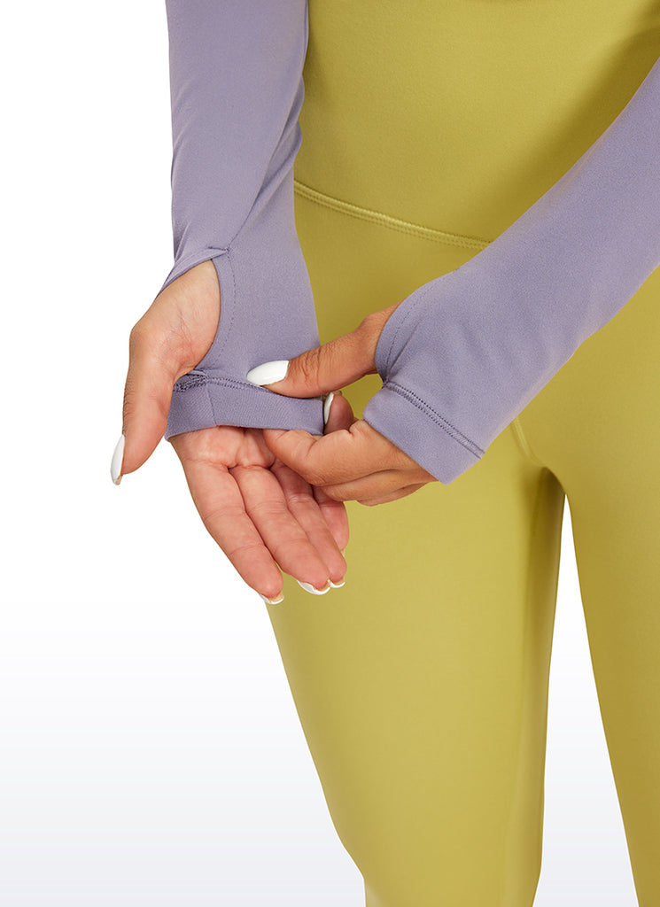 CRZ YOGA Leggings de yoga de manga larga Butterluxe para mujer Tie Dye Smoke Ink