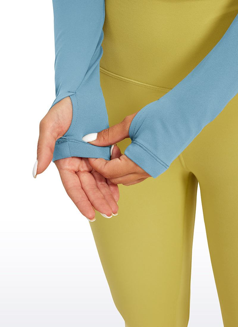 CRZ YOGA Leggings de yoga de manga larga Butterluxe para mujer Pure Blue @model_info:D