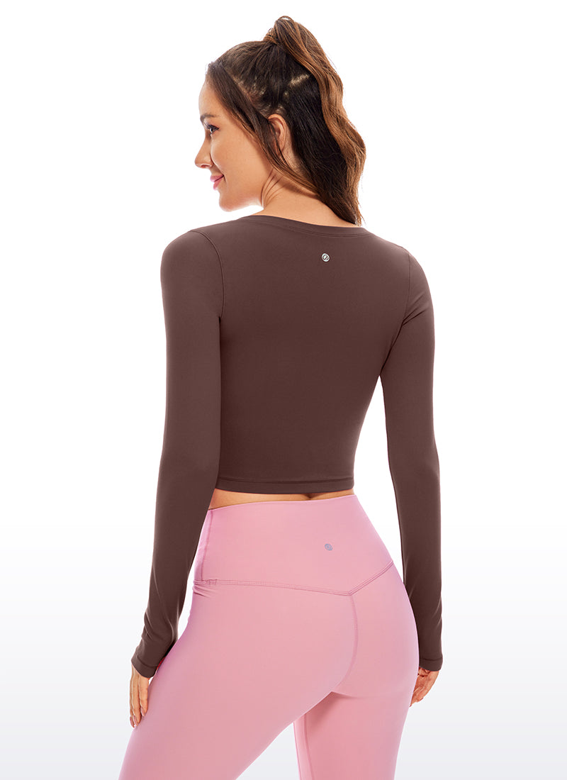 CRZ YOGA Leggings de yoga de manga larga Butterluxe para mujer Taupe @model_info:DEN