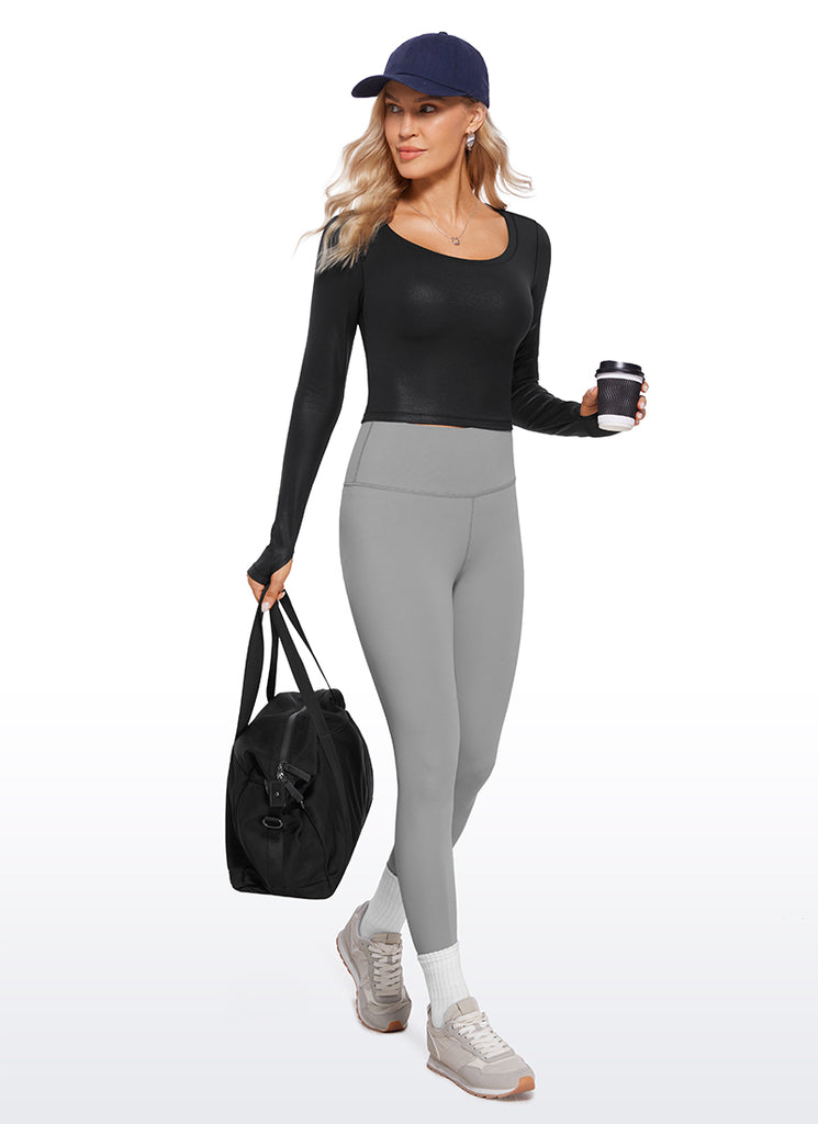 CRZ YOGA Leggings de yoga de manga larga Butterluxe para mujer Hibiscus Purple