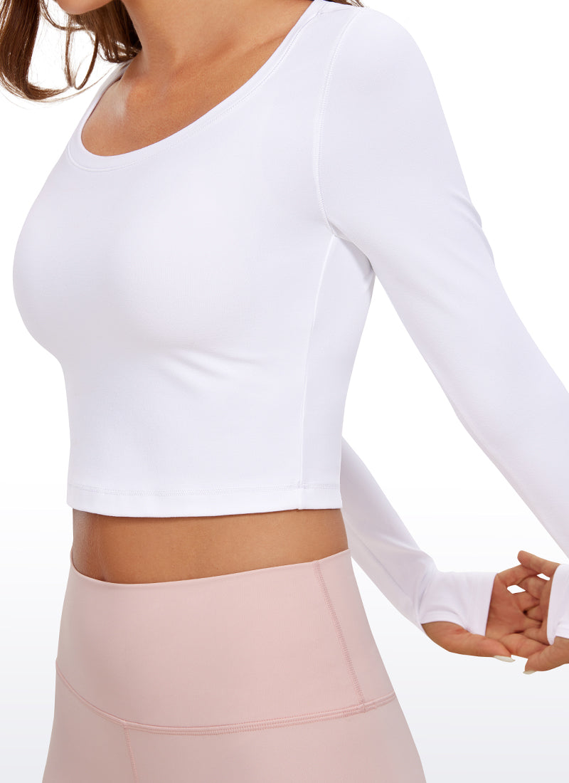 CRZ YOGA Leggings de yoga de manga larga Butterluxe para mujer White @model_info:D