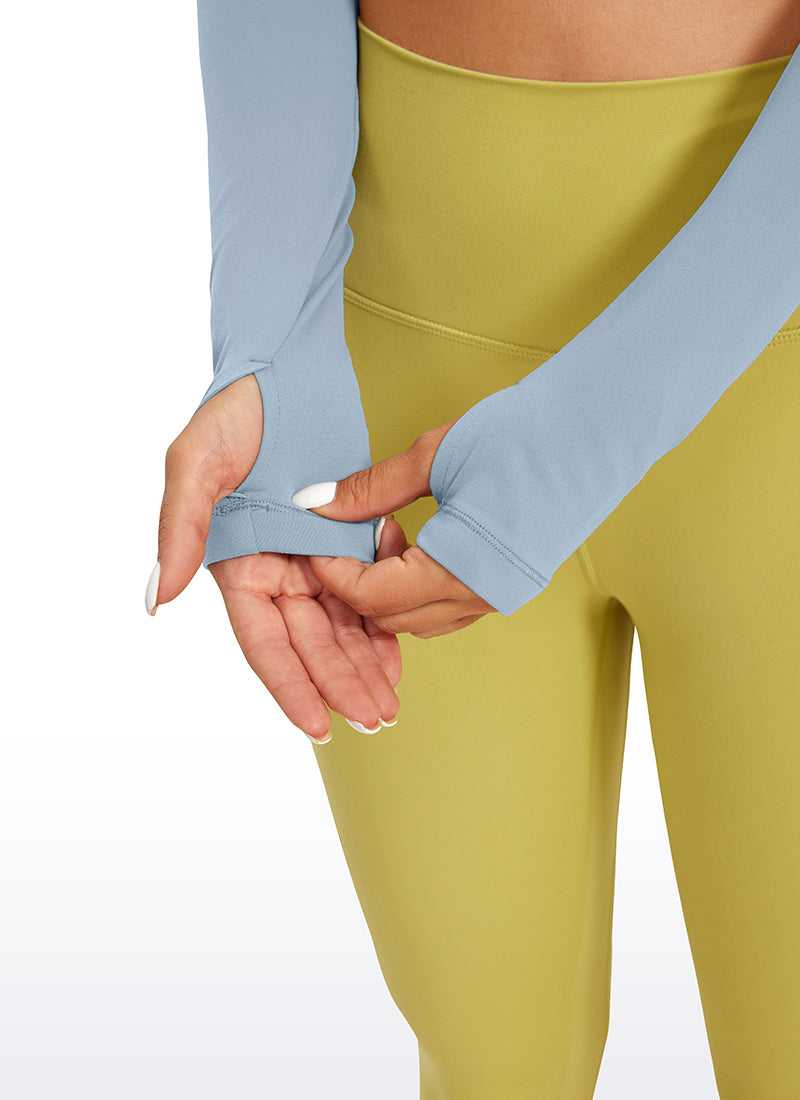 CRZ YOGA Leggings de yoga de manga larga Butterluxe para mujer Cambric Blue @model_info:Deni