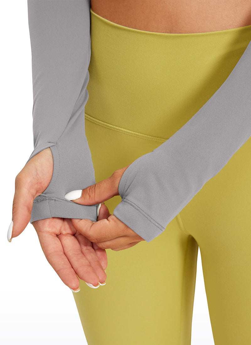 CRZ YOGA Leggings de yoga de manga larga Butterluxe para mujer Gull Gray @model_info:DEN