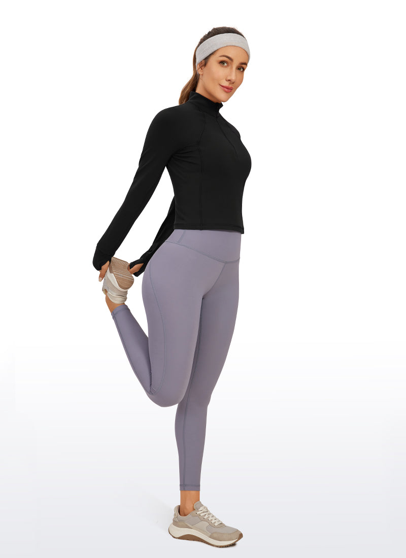 Butterluxe Half Zip Cropped Long Sleeve
