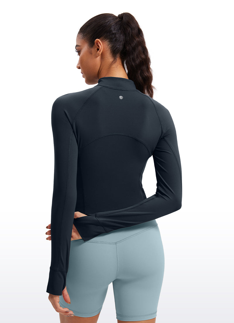 Butterluxe Half Zip Cropped Long Sleeve
