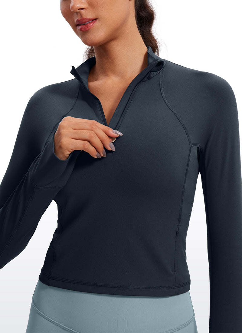 Butterluxe Half Zip Cropped Long Sleeve