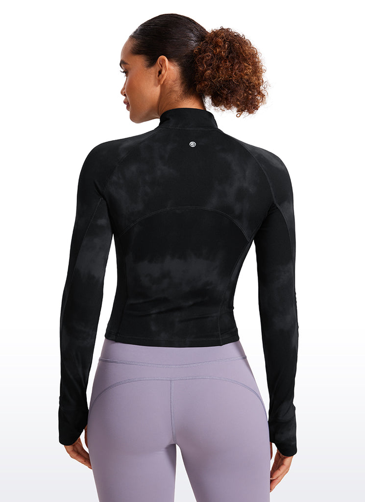 CRZ YOGA Women's Yoga Slim Fit Tops Butterluxe Half-Zip Long Sleeve Briar Rose