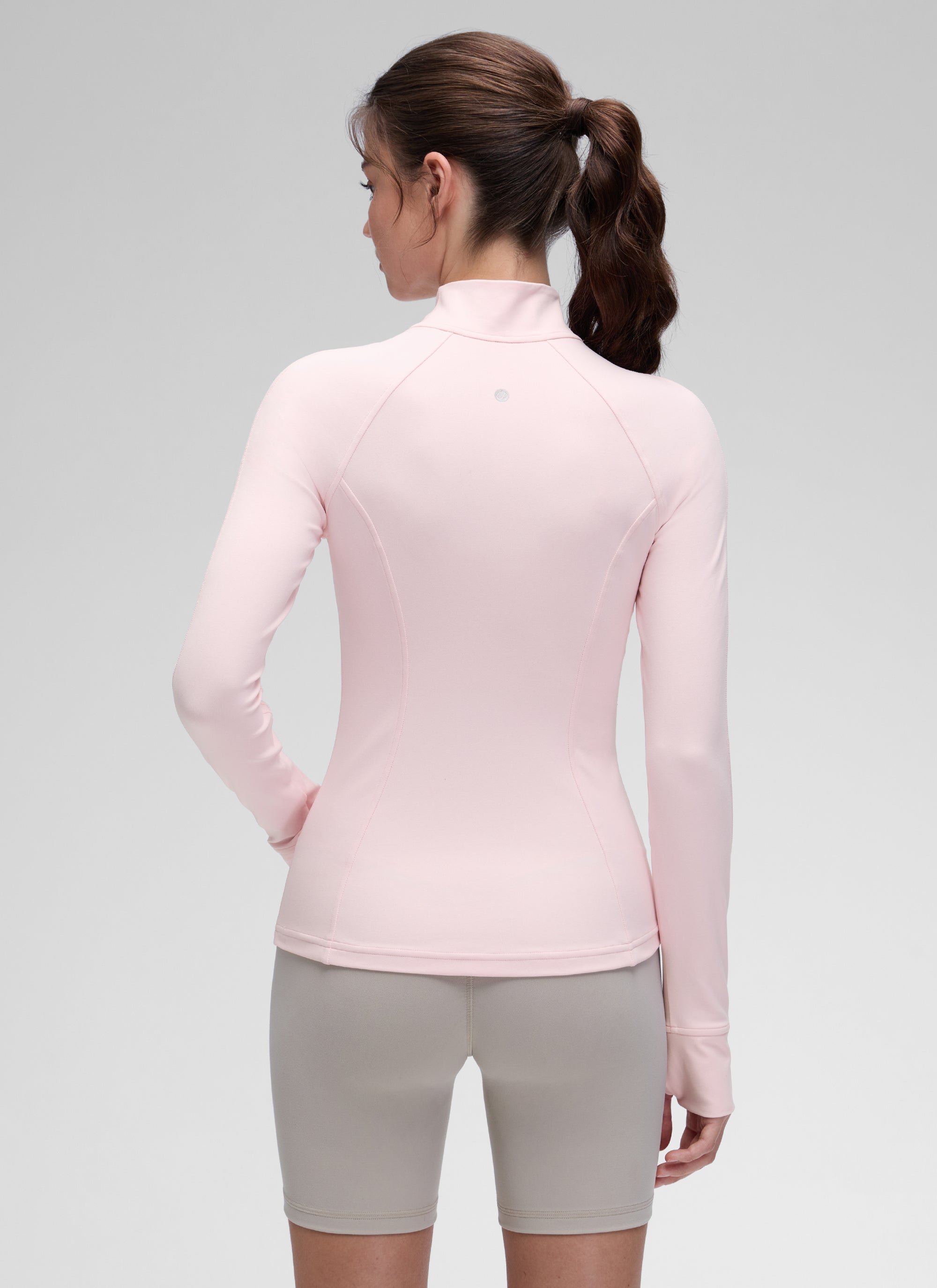 CRZ YOGA Women's Yoga Slim Fit Tops Butterluxe Full Zip Long Sleeves Strawberry Pink @model_info:kerr