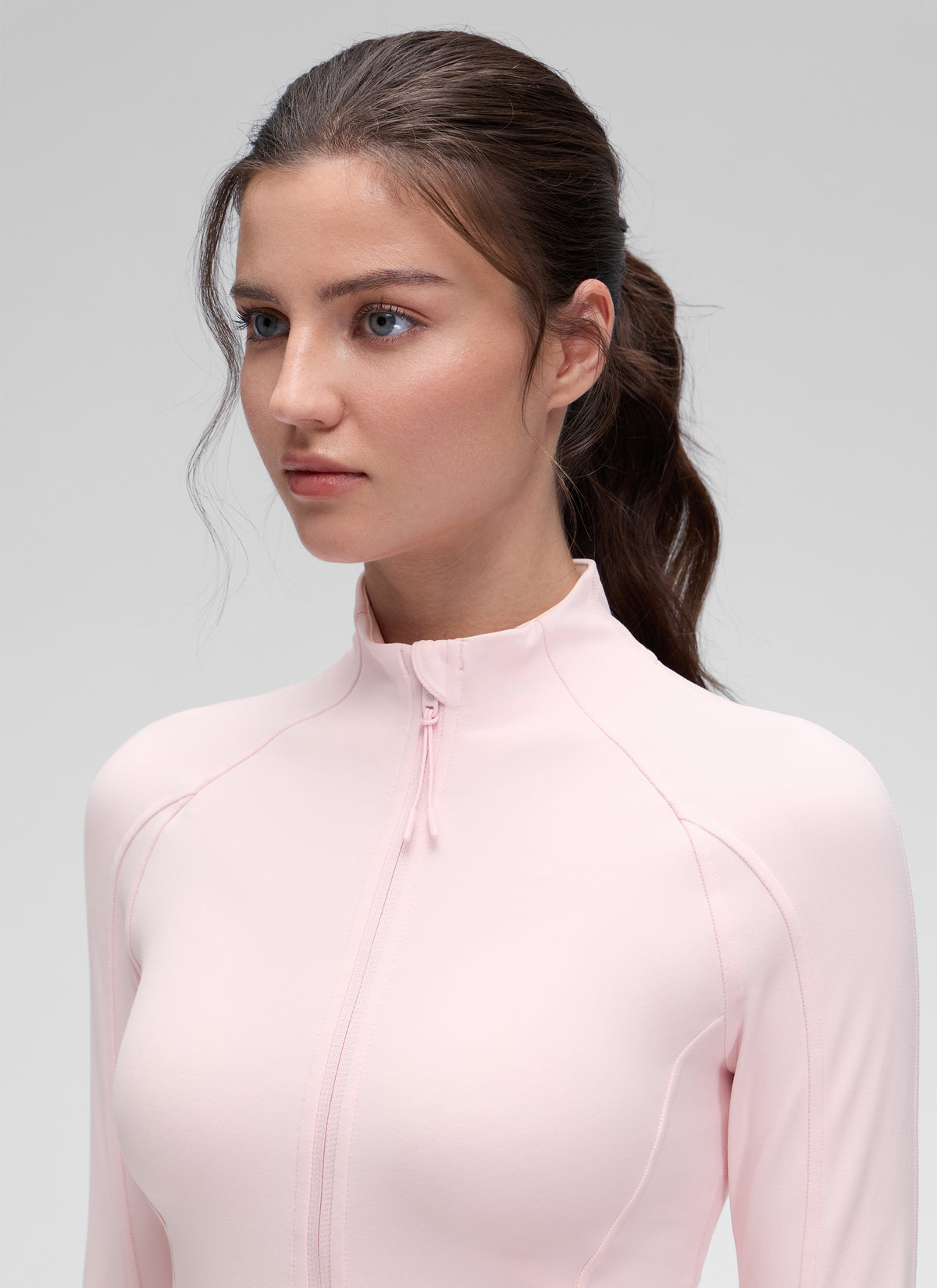 CRZ YOGA Women's Yoga Slim Fit Tops Butterluxe Full Zip Long Sleeves Strawberry Pink @model_info:kerr