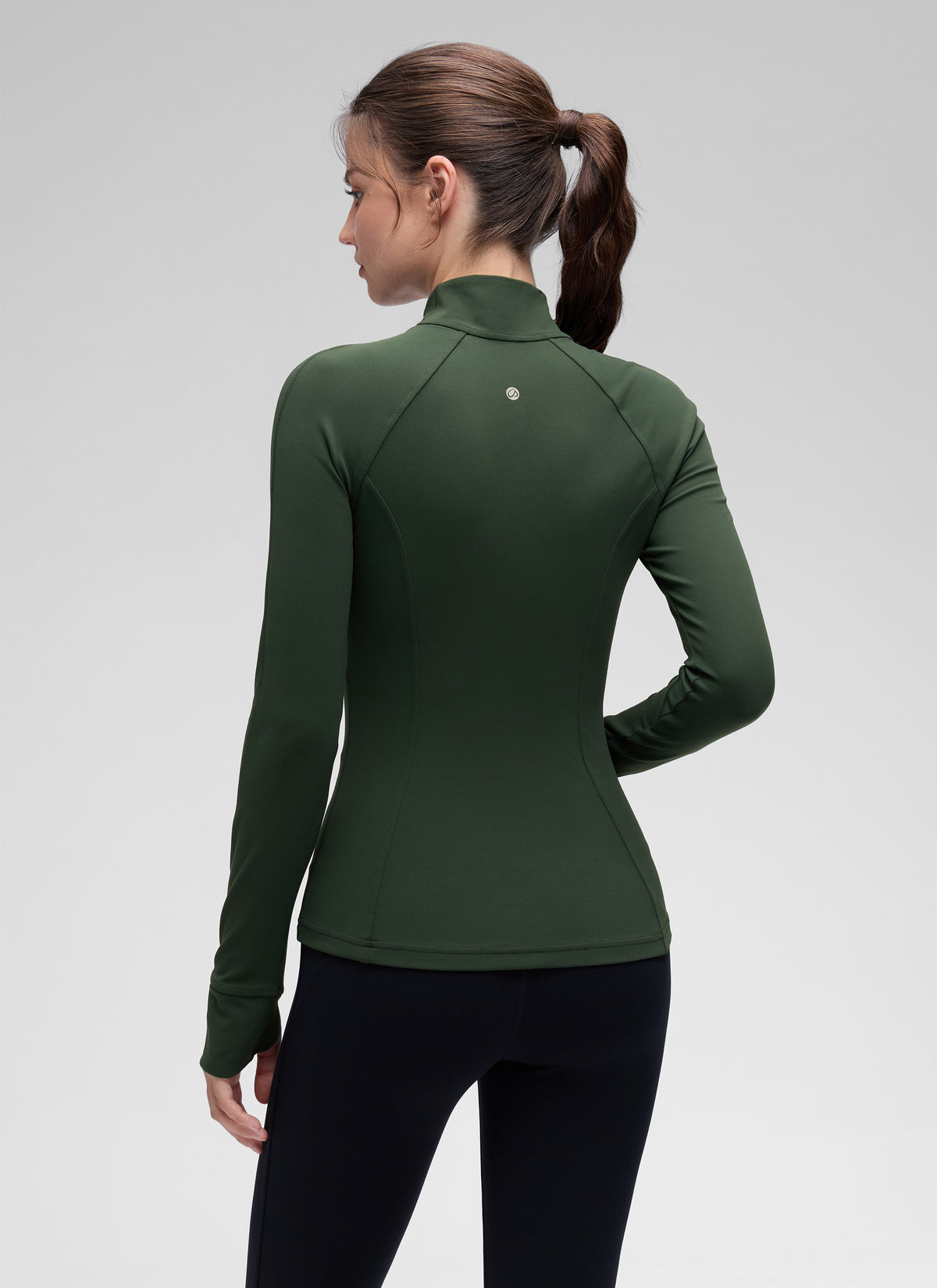 CRZ YOGA Women's Yoga Slim Fit Tops Butterluxe Full Zip Long Sleeves Legend Green @model_info:kerr