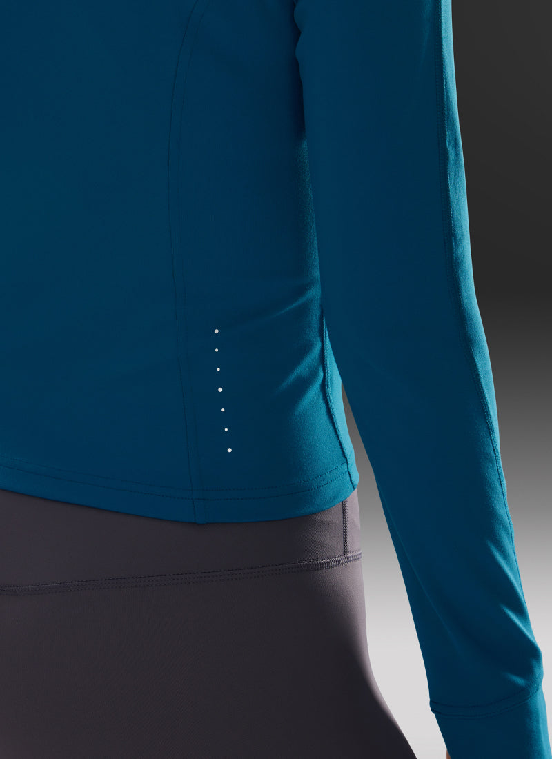 CRZ YOGA Women's Butterluxe Cropped Pocket Outerwear Full Zip Jackets Super-sonic Blue