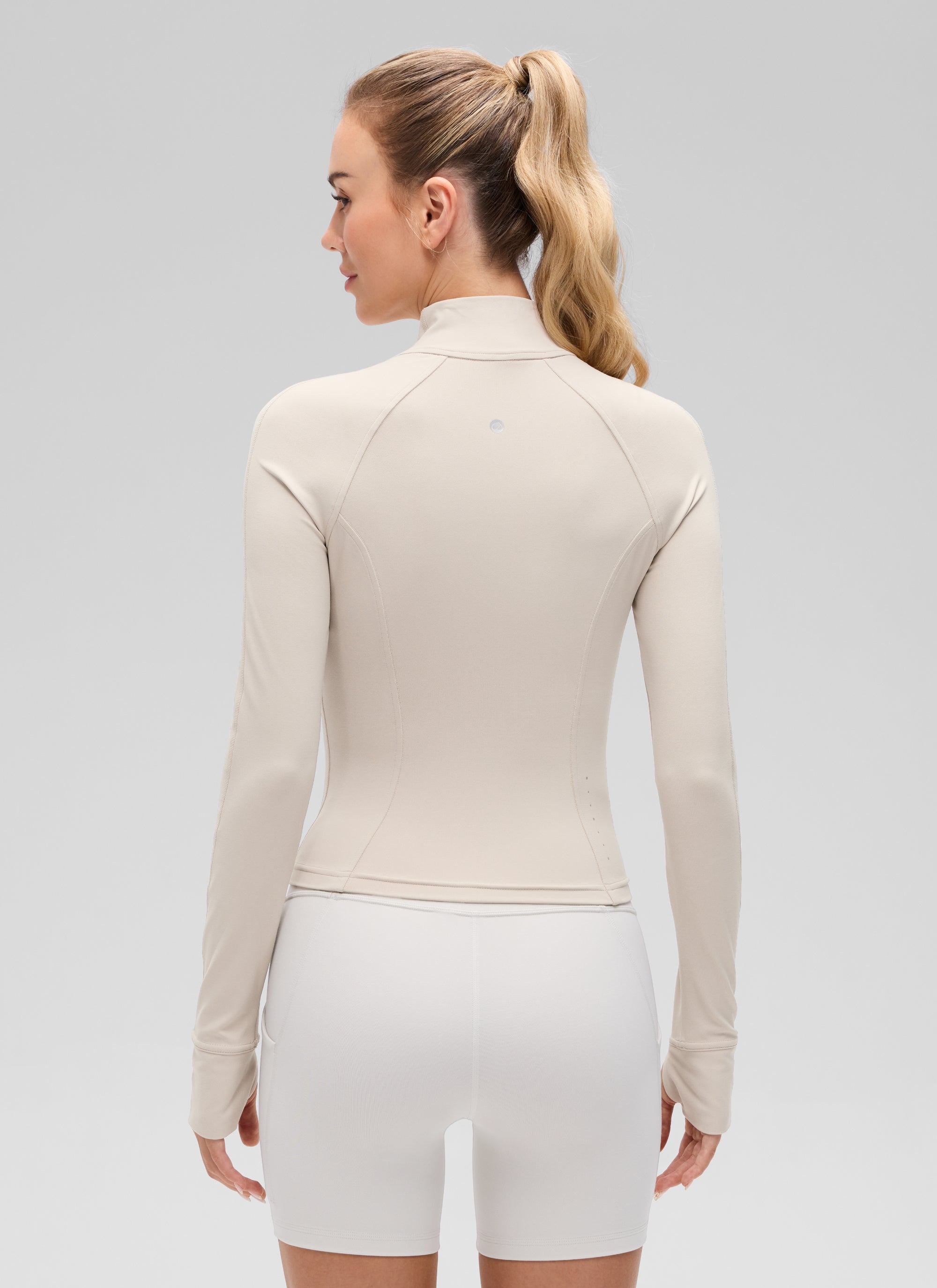 CRZ YOGA Women's Butterluxe Cropped Pocket Outerwear Full Zip Jackets Mojave Tan