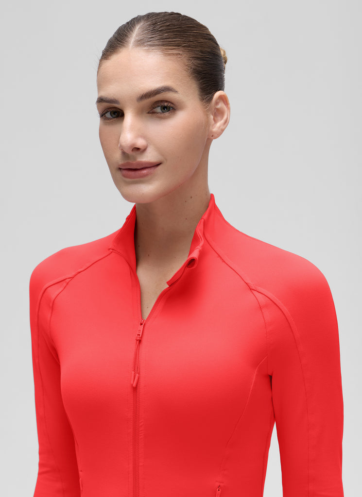 CRZ YOGA Women's Butterluxe Cropped Pocket Outerwear Full Zip Jackets Dark Forest Green