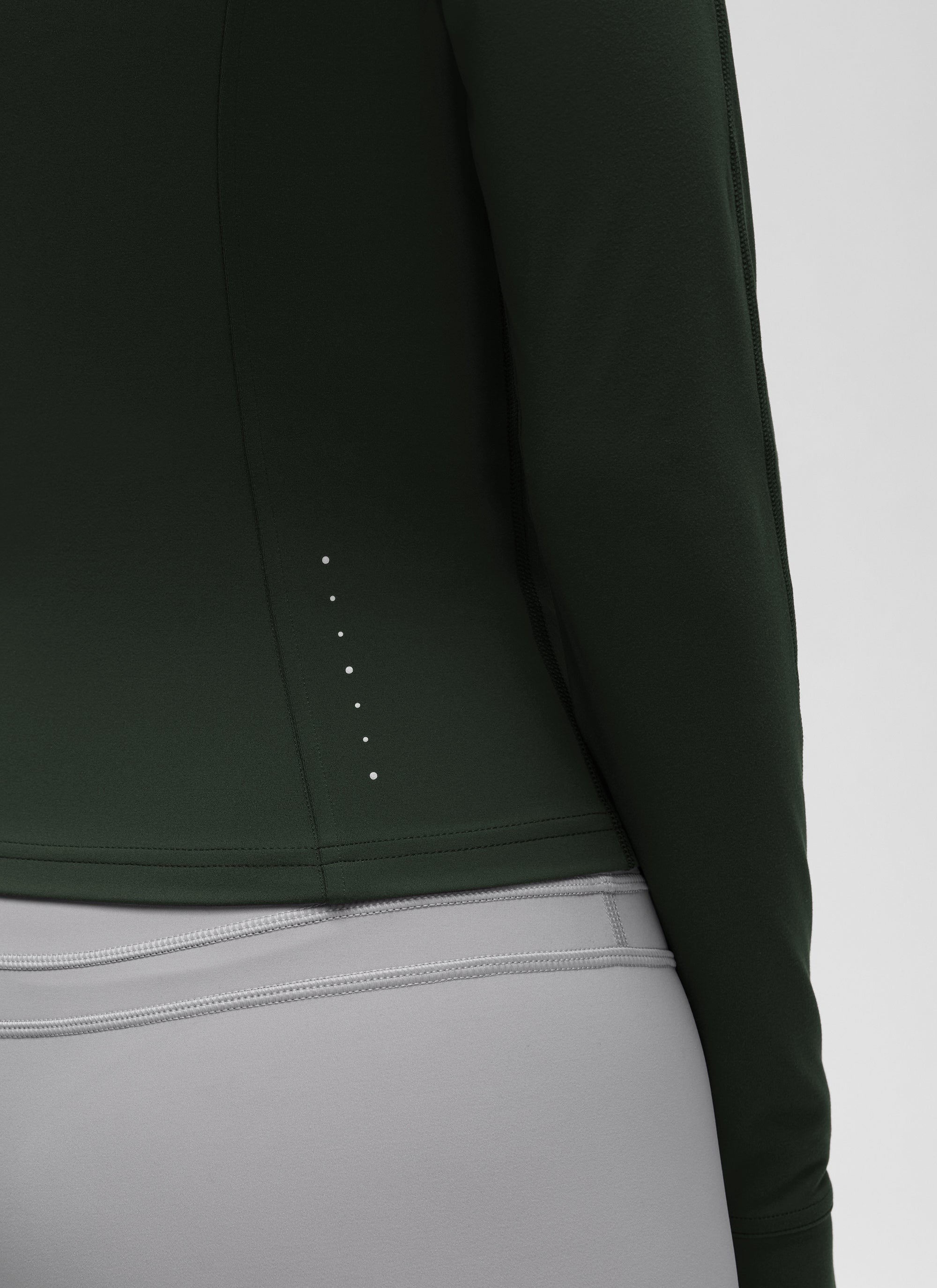 CRZ YOGA Women's Butterluxe Cropped Pocket Outerwear Full Zip Jackets Legend Green