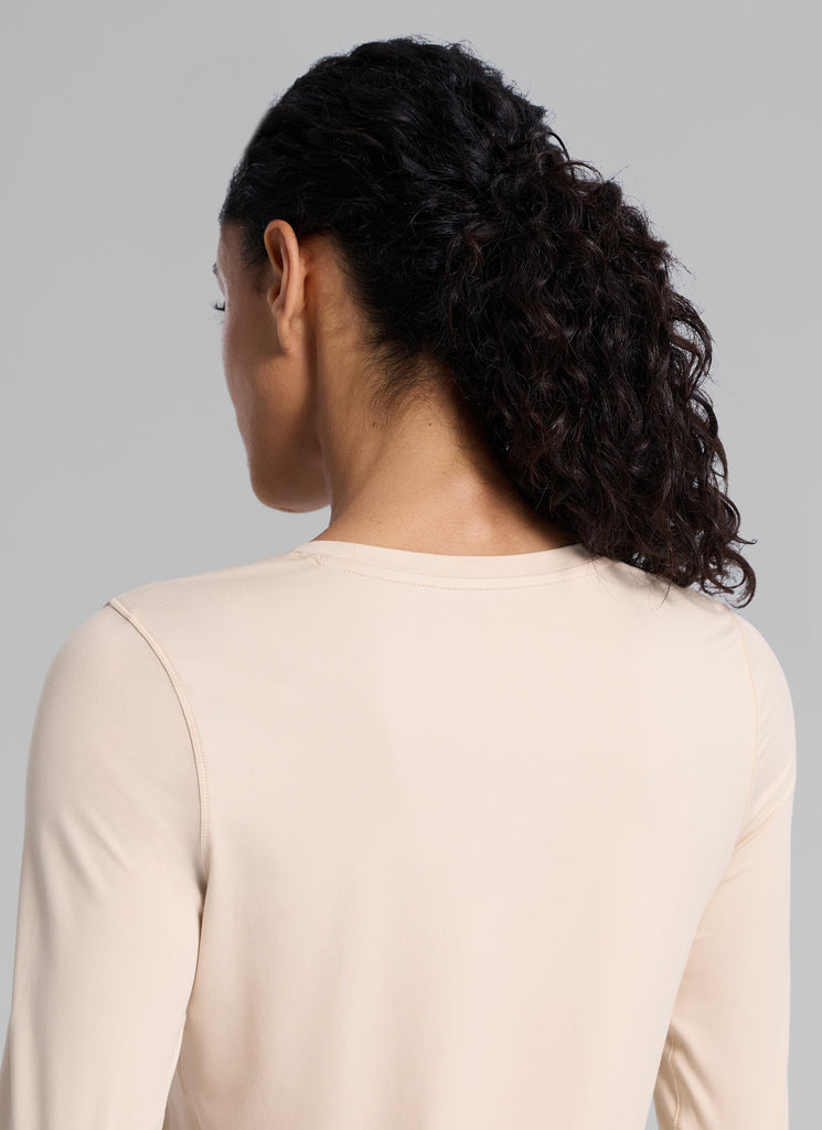 CRZ YOGA Women UPF 50+ Running Lightweight Loose Fit Long Sleeves Quick Dry White Opal