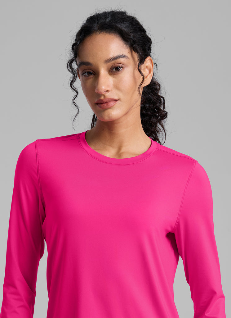 CRZ YOGA Women UPF 50+ Running Lightweight Loose Fit Long Sleeves Quick Dry Granita Pink