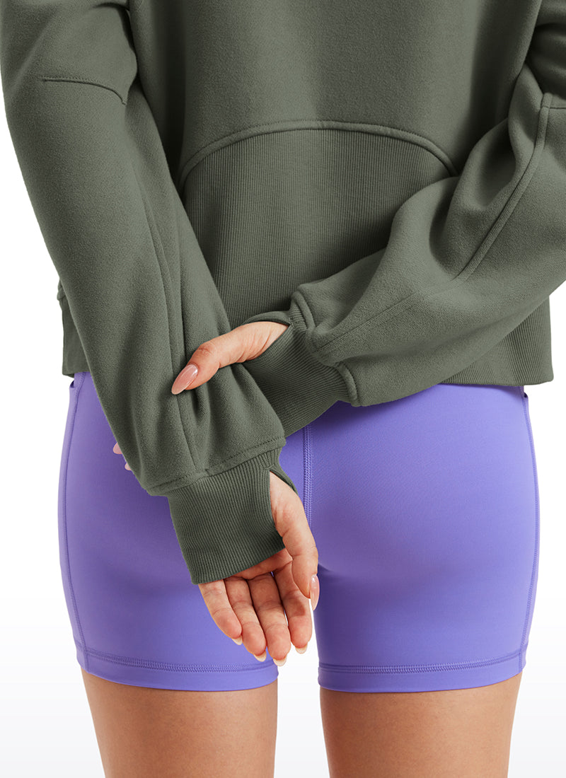 Fleece Lined Full Zip Hoodies with Thumb Holes