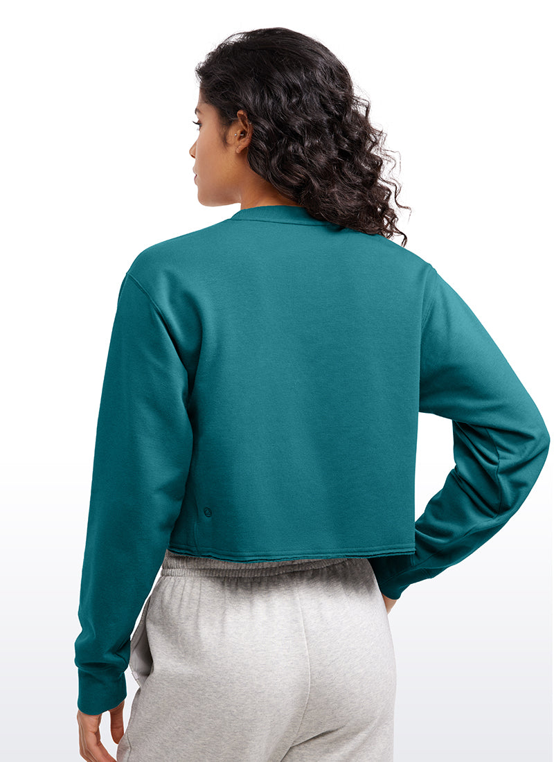 CRZ YOGA Womens Classic Fit Sweat Shirt Crew Neck Pullover Grey Sage